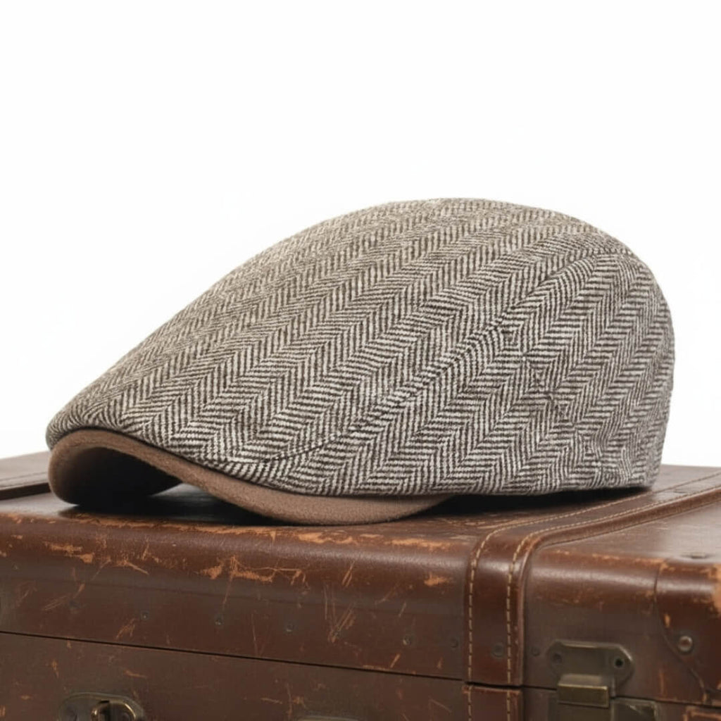 Fischgrät-Ivy Cap aus Wolle — HETTSTEDT