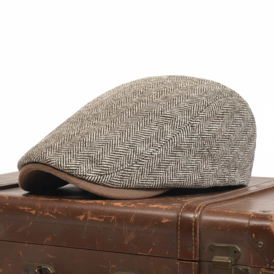 Fischgrät-Ivy Cap aus Wolle — HETTSTEDT