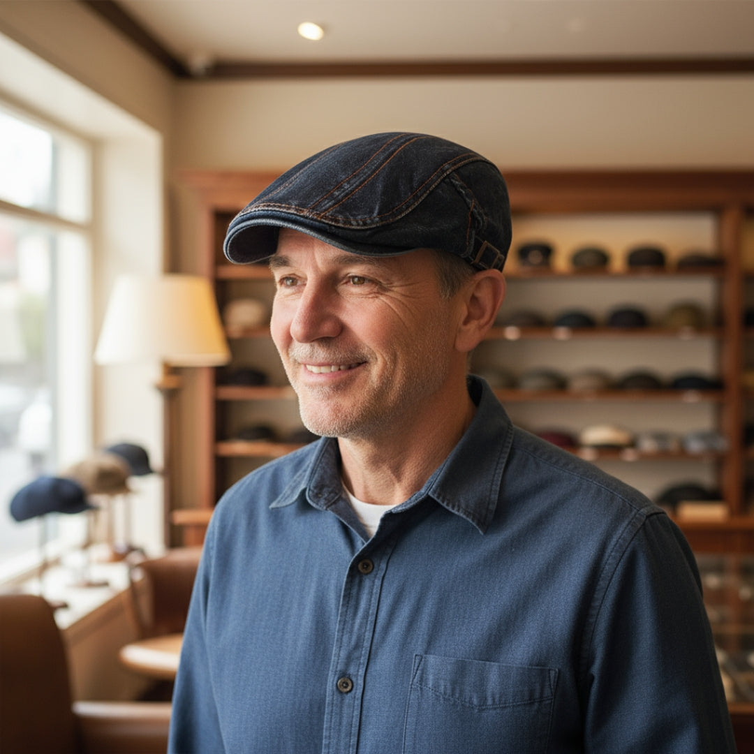 Schiebermütze aus Denim — PLOEN
