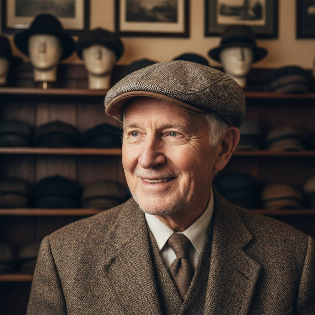 Fischgrät-Ivy Cap aus Wolle — HETTSTEDT