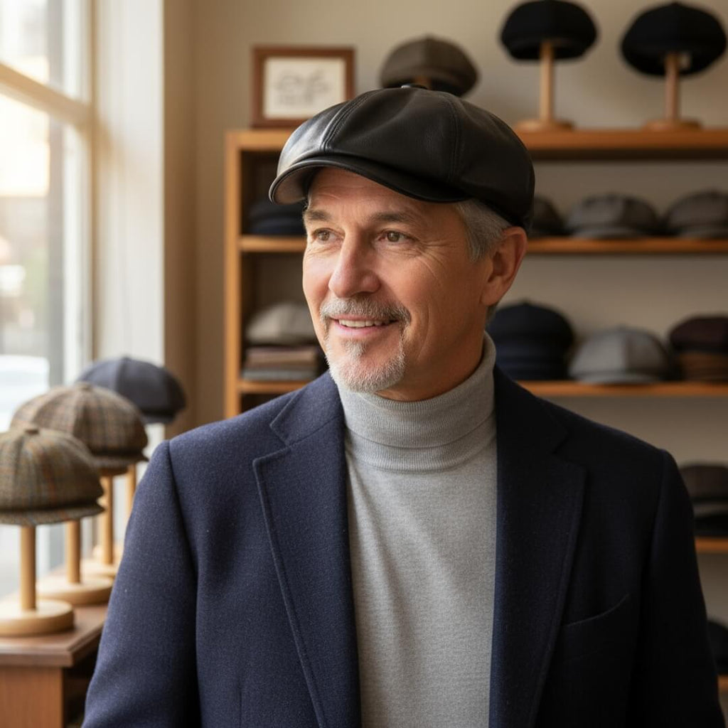 Schiebermütze aus Leder — VAREL