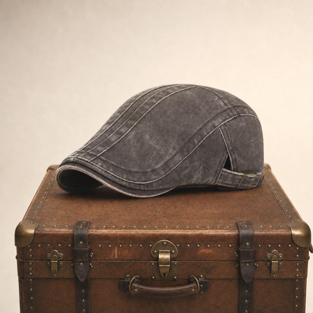 Streifen-Schiebermütze aus Denim — WITTSTOCK